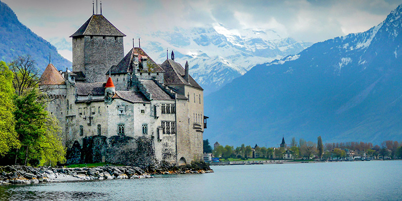 Chillon Castle in Veytaux Switzerland